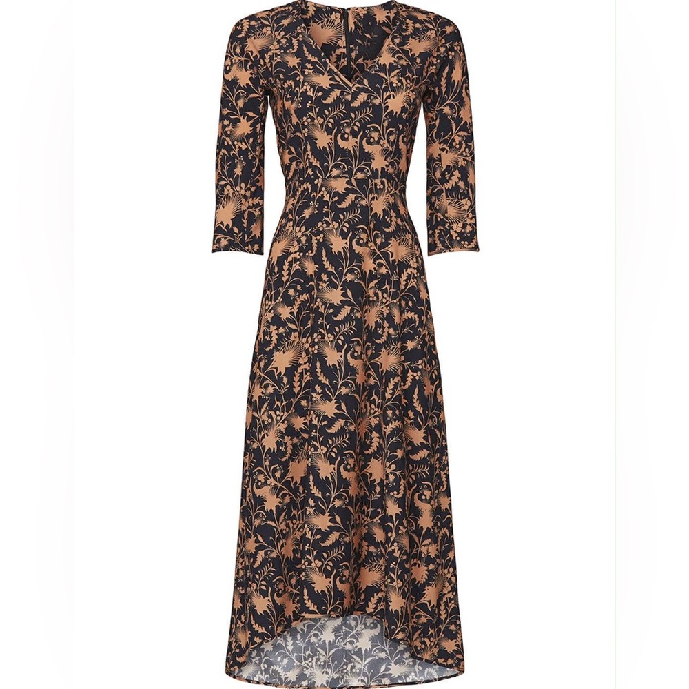 & Other Stories Black and Tan Patterned Dress